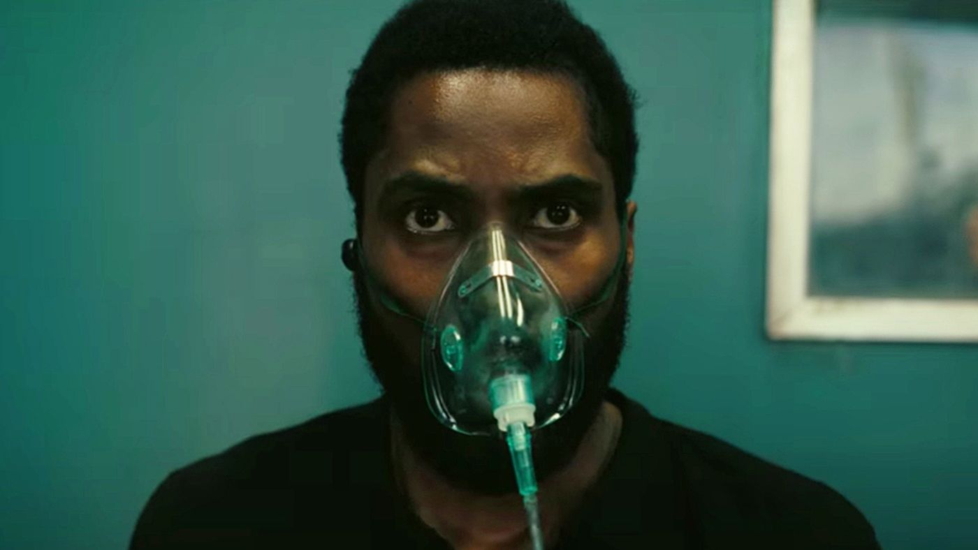 Tenet - John David Washington in an oxygen mask
