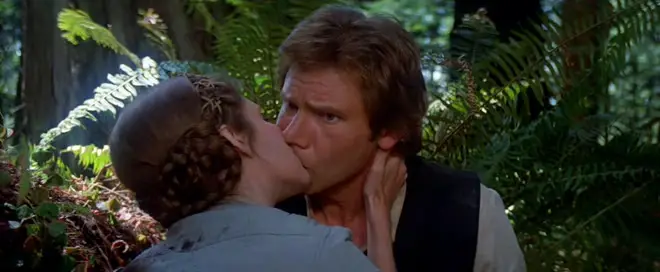 The Princess and The Scoundrel - Han and Leia kiss in Return of the Jedi