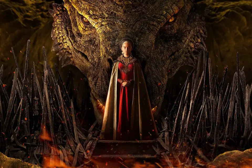 House of the Dragon - cover image, Milly Alcock in front of a dragon
