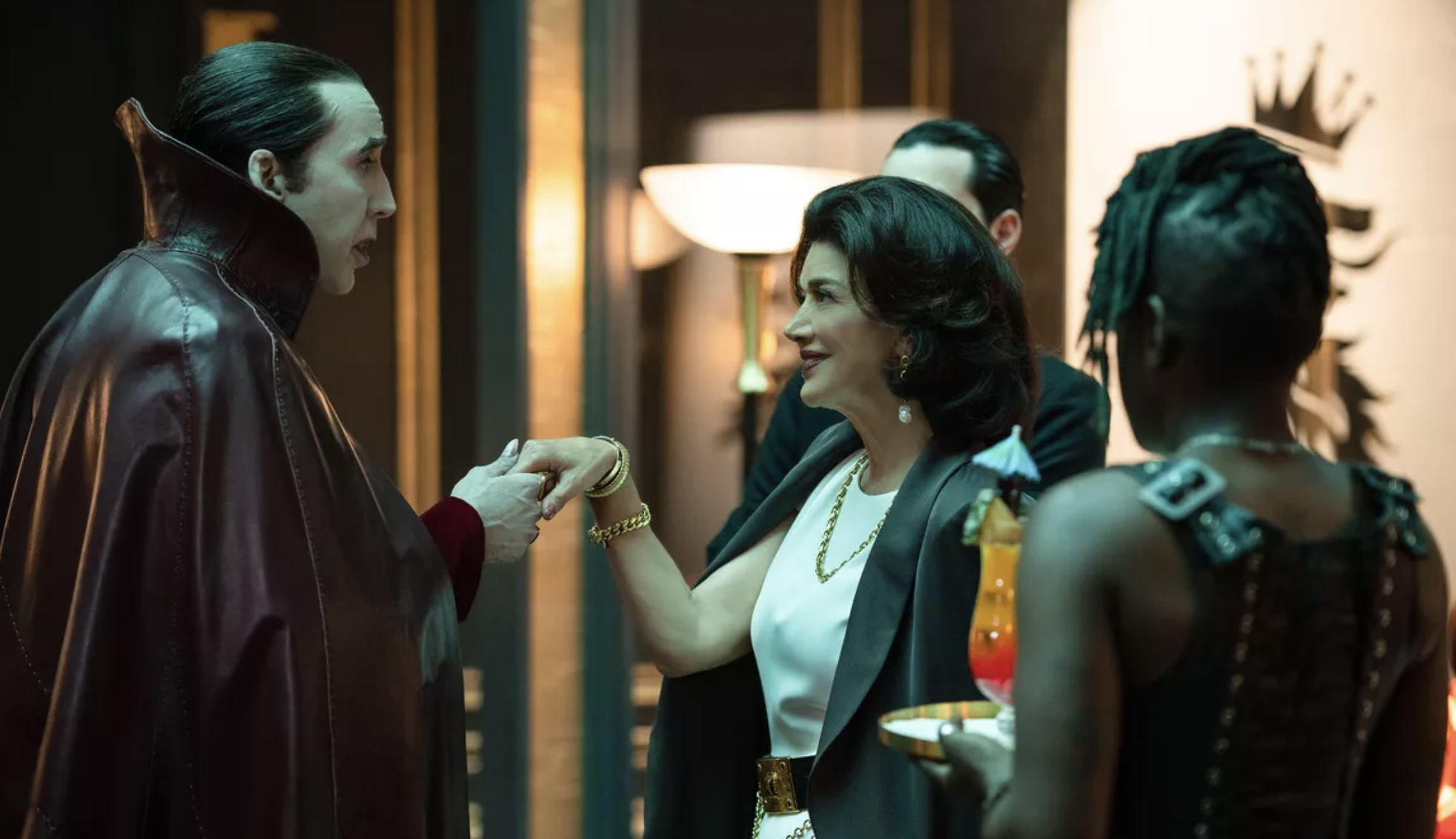 Nicolas Cage and Shohreh Aghdashloo in Renfield