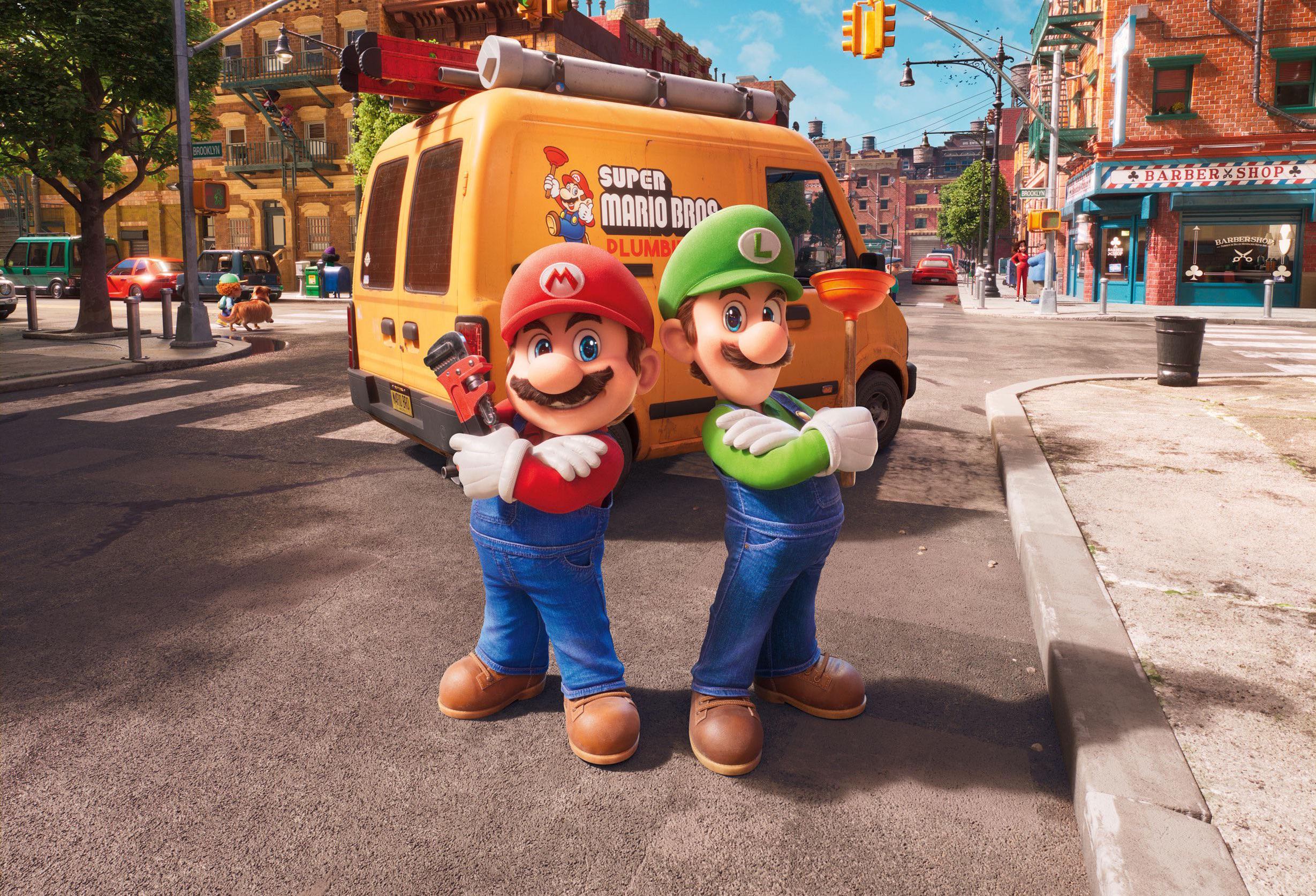 The Super Mario Bros. Movie - Mario voiced by Chris Pratt and Luigi voiced by Charlie Day